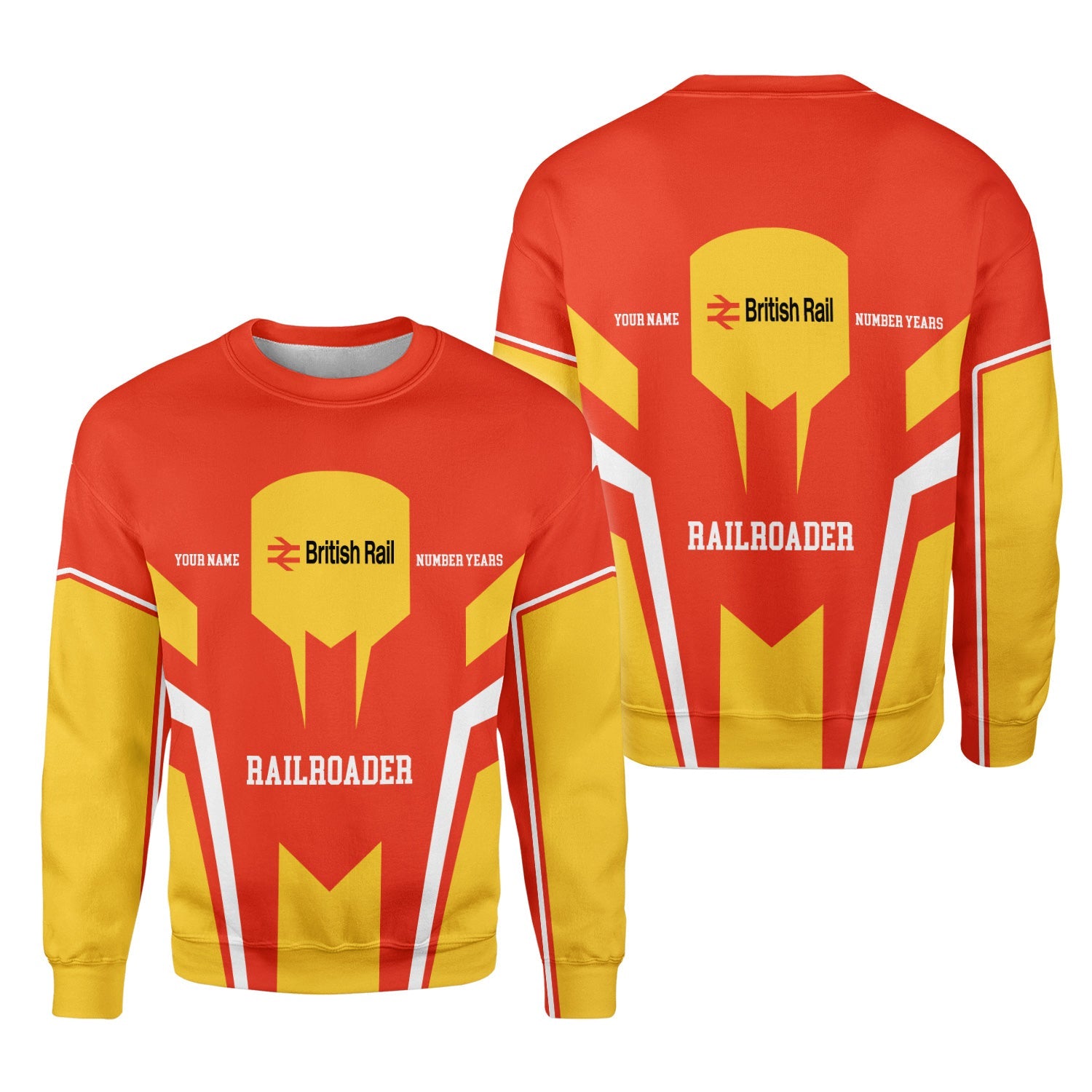 Railspirit Personalized British Railway Sweatshirt Custom Year Railroader Shirt Gift Idea For Train Lover