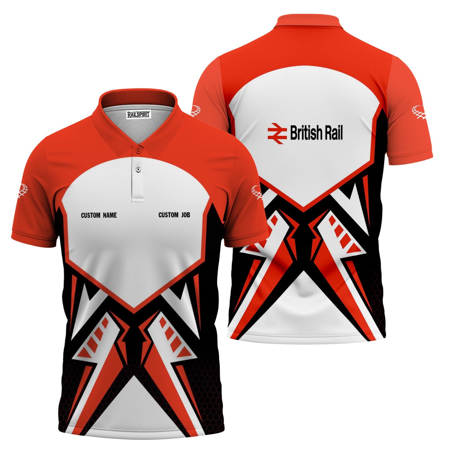Railspirit Personalized British Railway Polo Shirt Vibriant Style with Custom Position Train Shirt