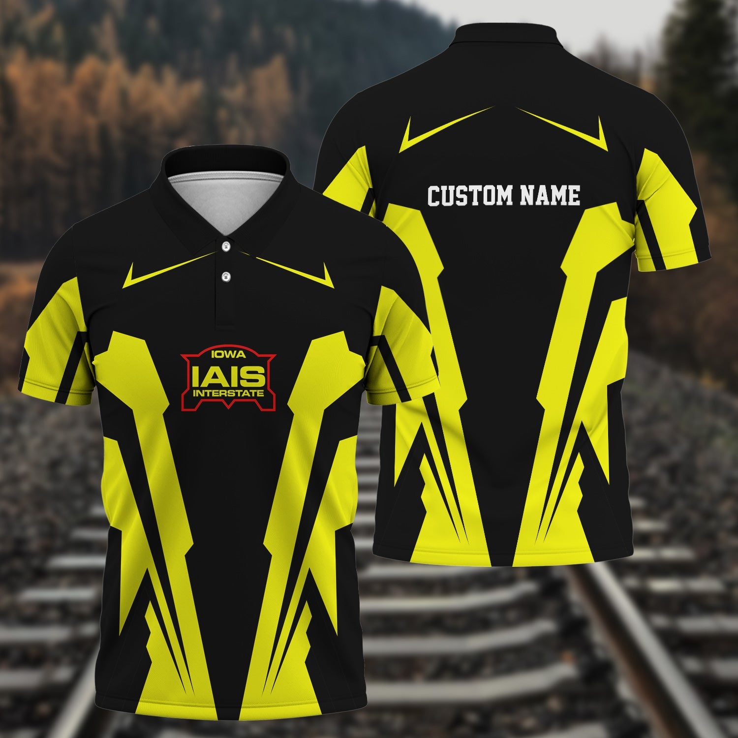 Railspirit Personalized Iowa Interstate Railroad Polo Shirt IAISStrong Line Style Train Unisex Shirt All Over Print