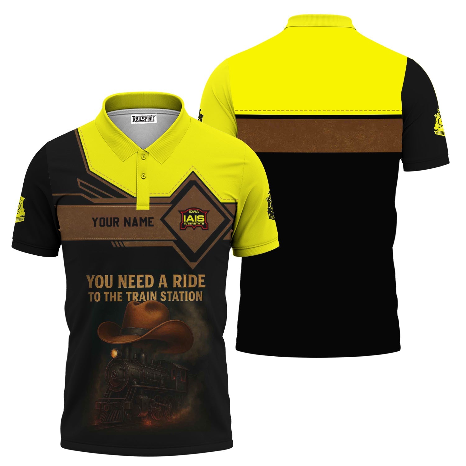 Railspirit Personalized Iowa Interstate Railroad Polo Shirt You Need A Ride To The Train Station IAIS Shirt For Train Lovers