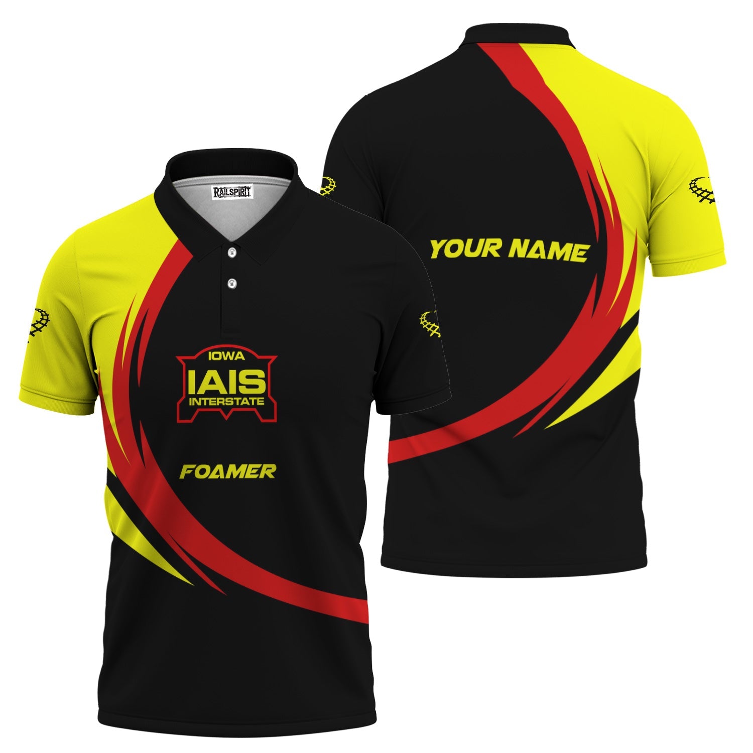 Railspirit Personalized Iowa Interstate Railroad Polo Shirt Unique Graphic Style IAIS Shirt For Train Enthusiasts