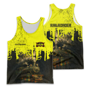Railspirit Personalized Iowa Interstate Railroad Men Tank Top Vintage Train Art Style IAIS Shirt For Locomotive Fans
