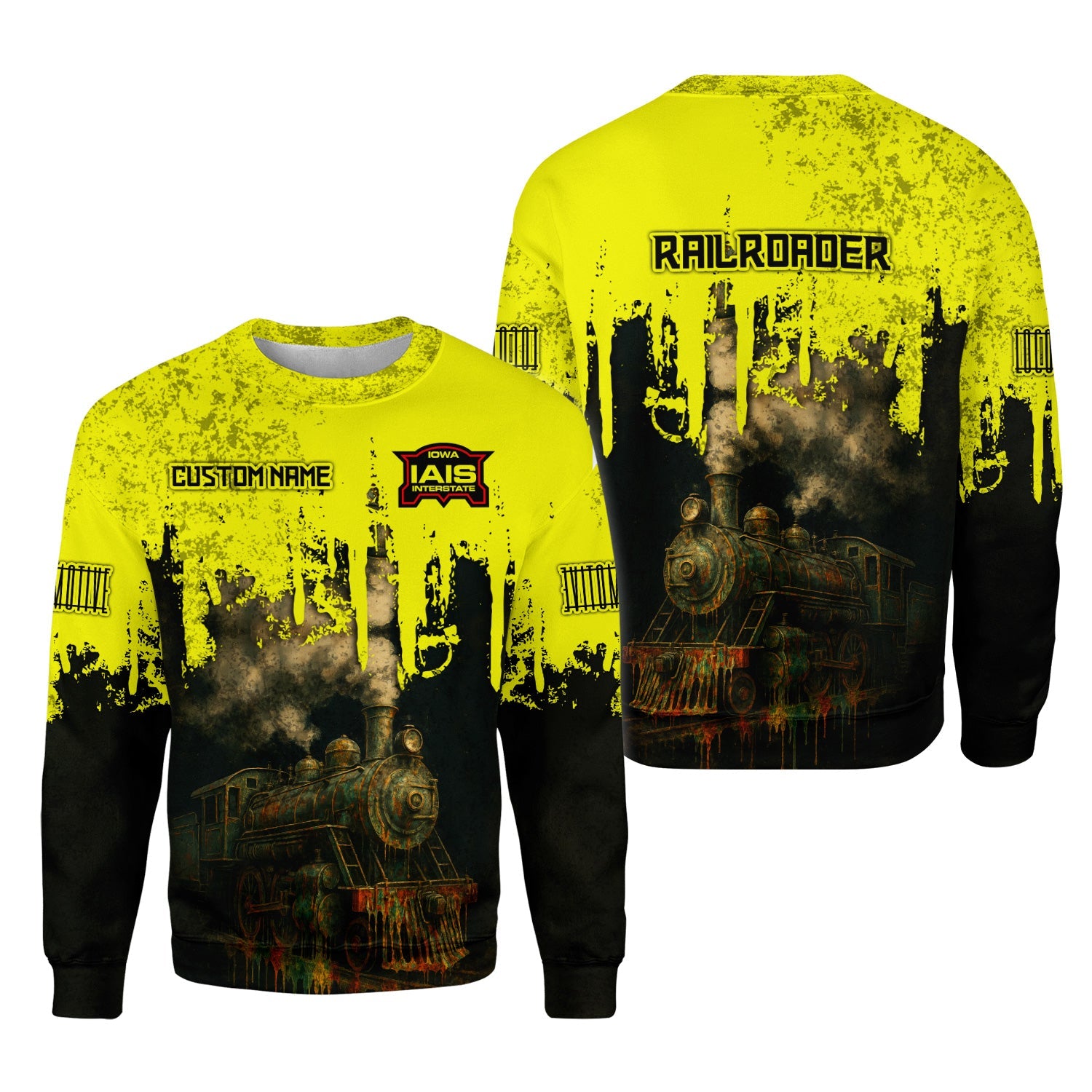Railspirit Personalized Iowa Interstate Railroad Sweatshirt Vintage Train Art Style IAIS Shirt For Locomotive Fans
