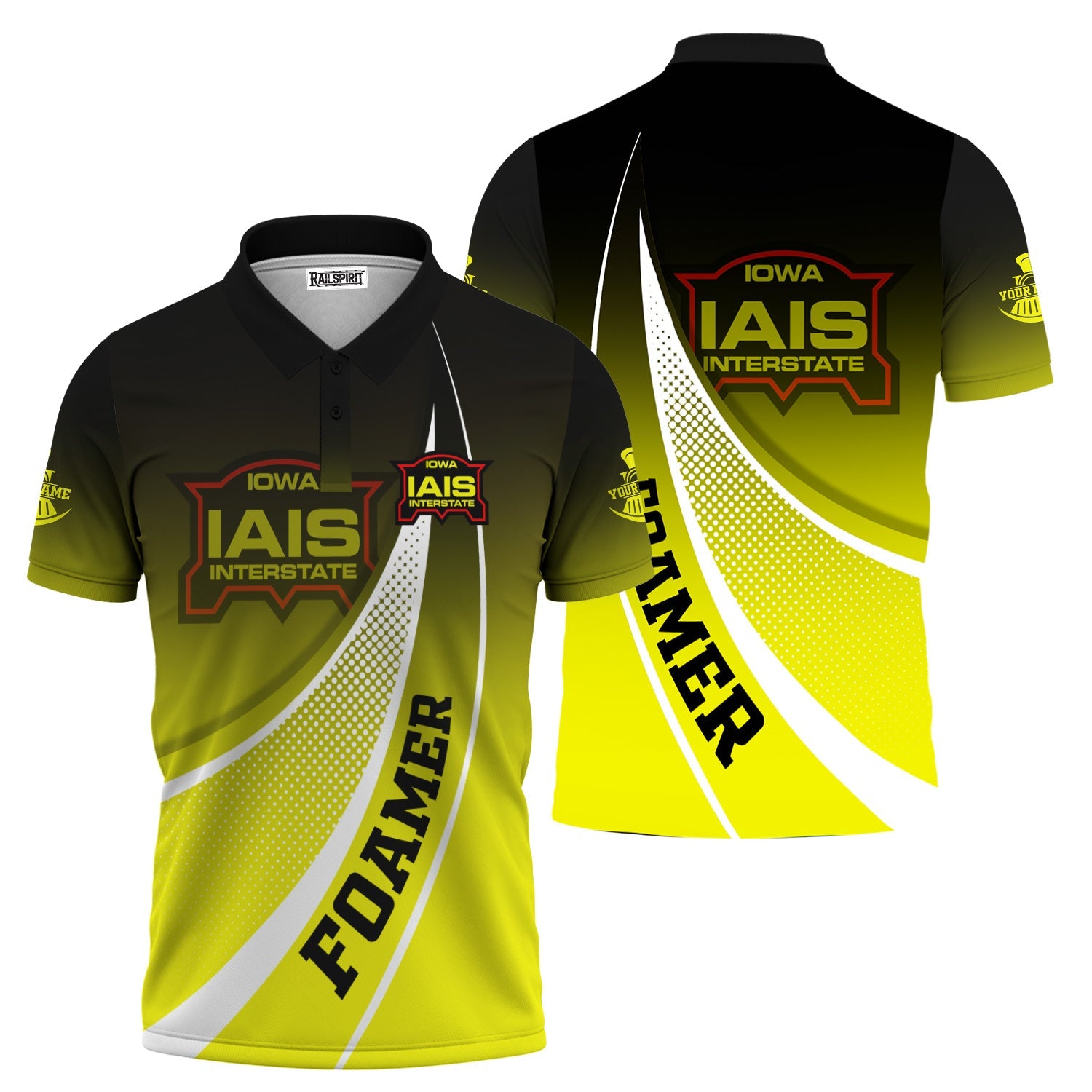 Railspirit Personalized Iowa Interstate Railroad Polo Shirt Railway-Themed Style IAIS Shirt Gift Idea For Trainspotter