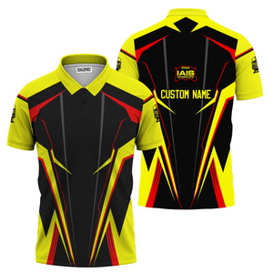 Railspirit Personalized Iowa Interstate Railroad Polo Shirt Lightning-Edge Design IAIS Train Shirt For Railroad Lovers