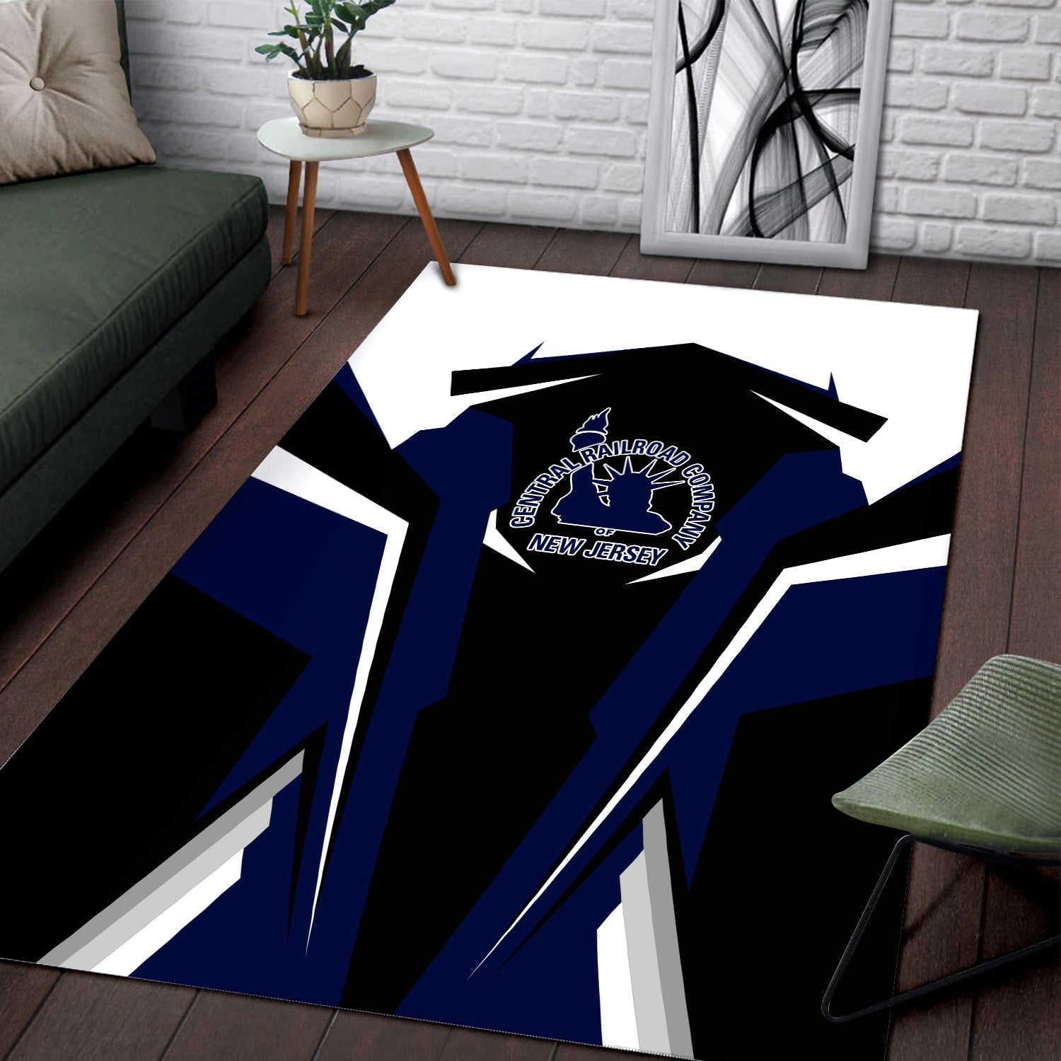 Railspirit Personalized Jersey Central Railroad Area Rug Strong Line Style  Train Area Rug Gift Idea For Train Lover