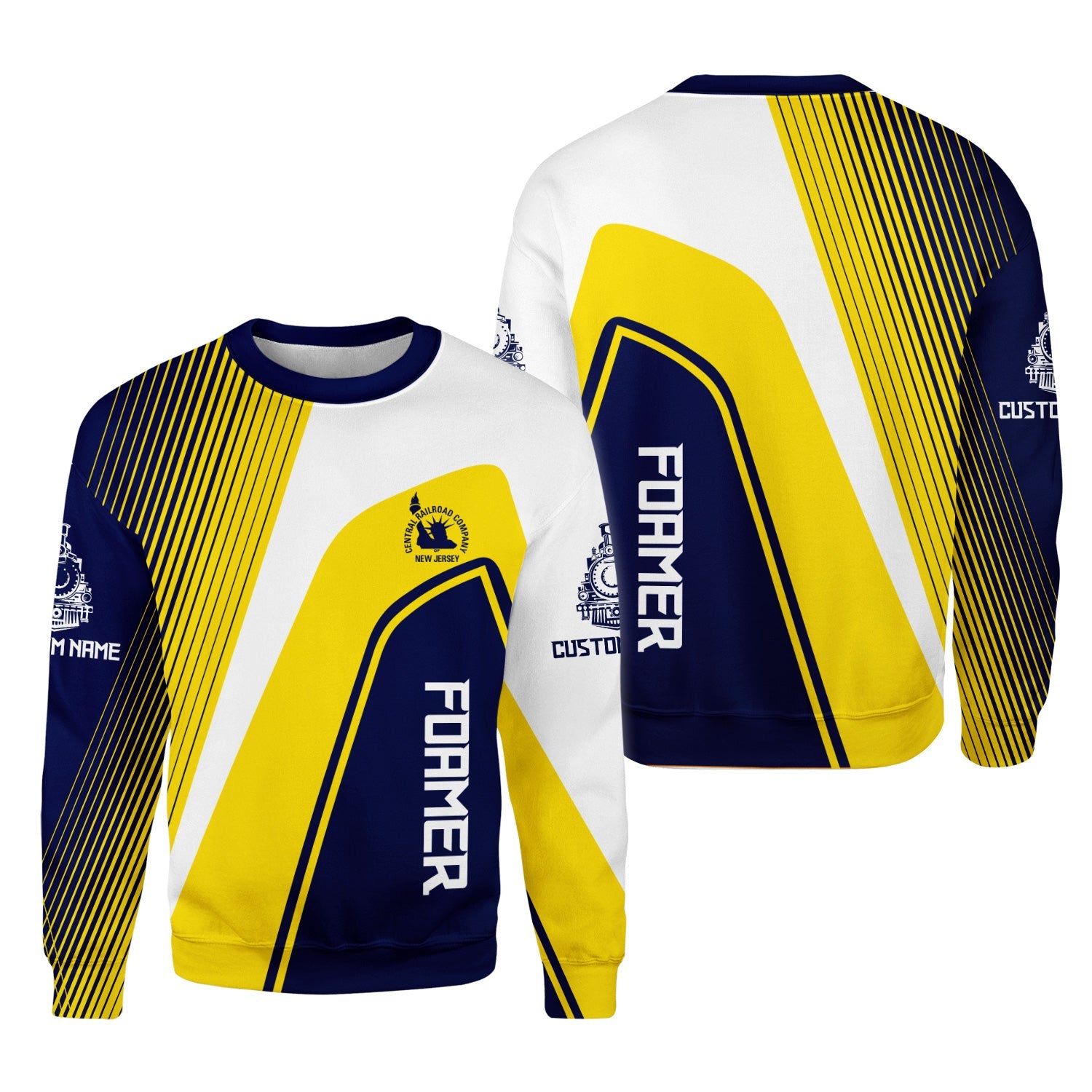 Railspirit Personalized Jersey Central Railroad Sweatshirt Vibrant Striking Style CNJ Shirt For Rail Enthusiasts