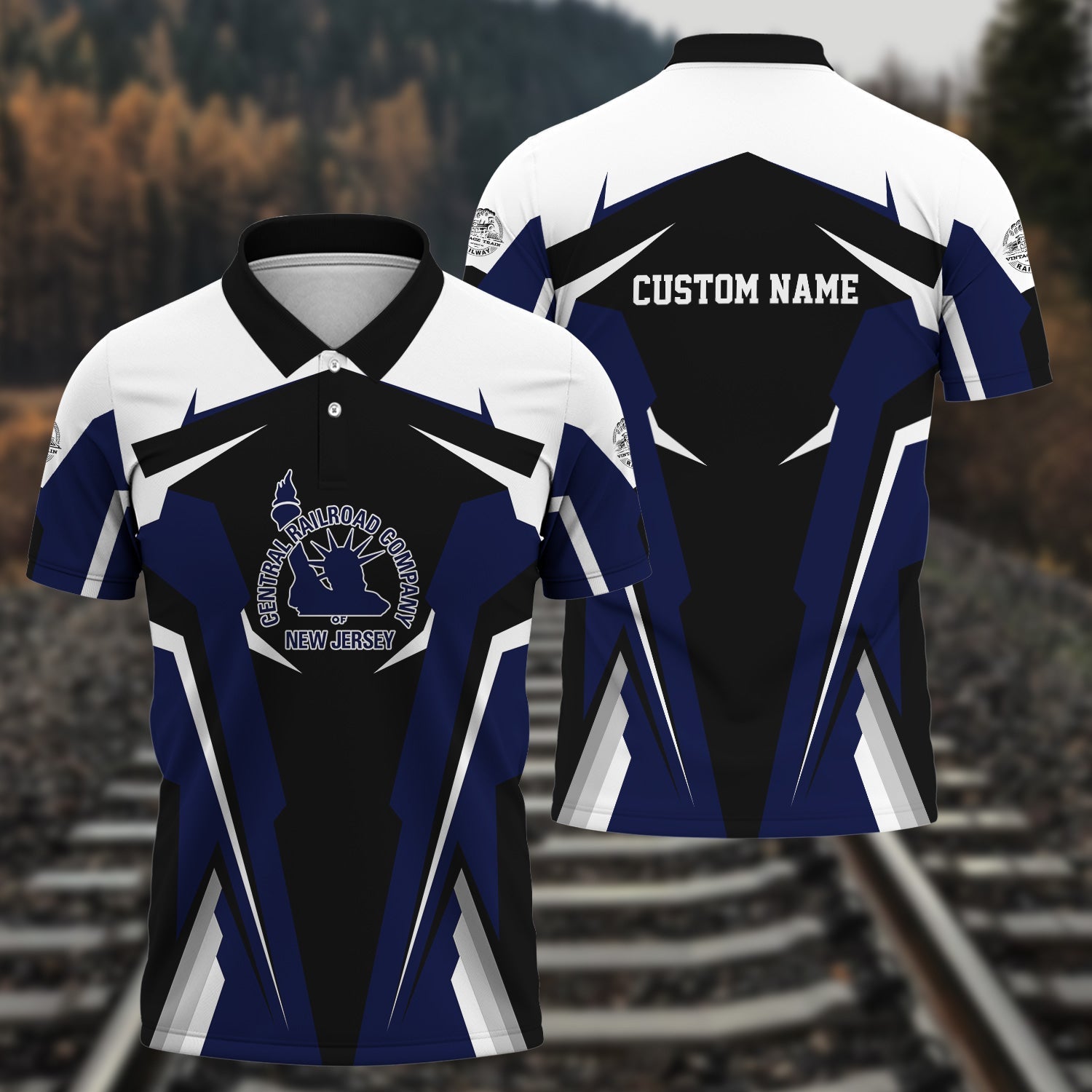 Railspirit Personalized Jersey Central Railroad Polo Shirt Strong Line Style Train Unisex Shirt All Over Print