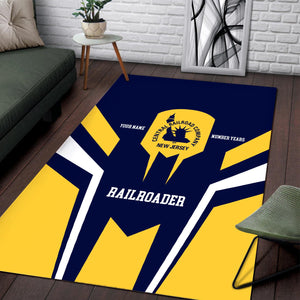Railspirit Personalized Jersey Central Railroad Area Rug Custom Year Railroader Rug Gift Idea For Train Lover