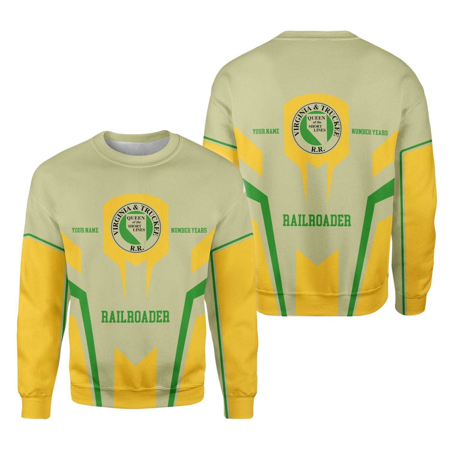 Railspirit Personalized Virginia & Truckee Railroad Sweatshirt Custom Year Railroader Shirt Gift Idea For Train Lover