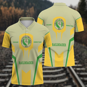 Railspirit Personalized Virginia & Truckee Railroad Polo Shirt Custom Year Railroader Shirt Gift Idea For Train Lover