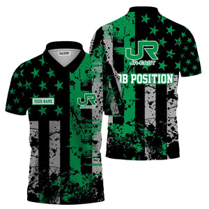 Railspirit Personalized East Japan Railway Polo Shirt Artistic Paint American Flag Style JR-EAST Train Shirt