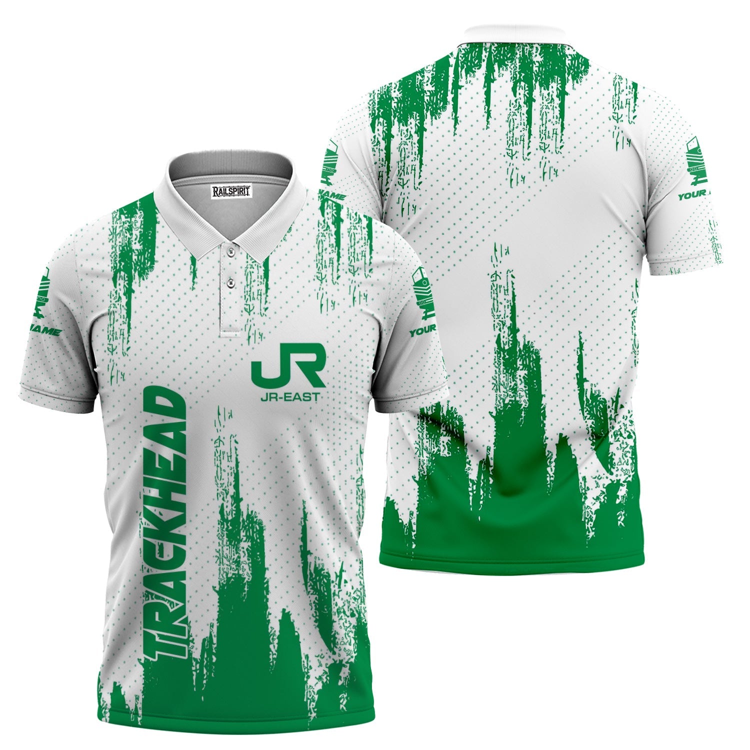 Railspirit Personalized East Japan Railway Polo Shirt Paint Impact Design JR-EAST Train Shirt for Trackhead