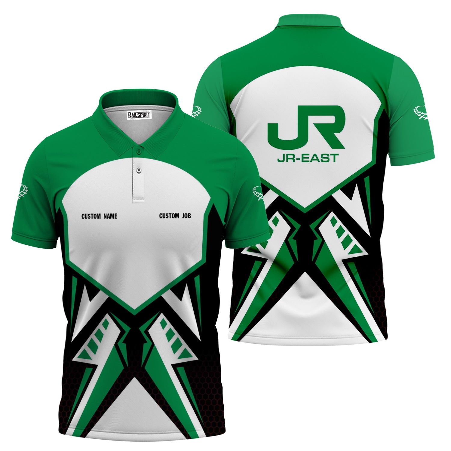 Railspirit Personalized East Japan Railway Polo Shirt Vibriant Style with Custom Position JR-EAST Train Shirt