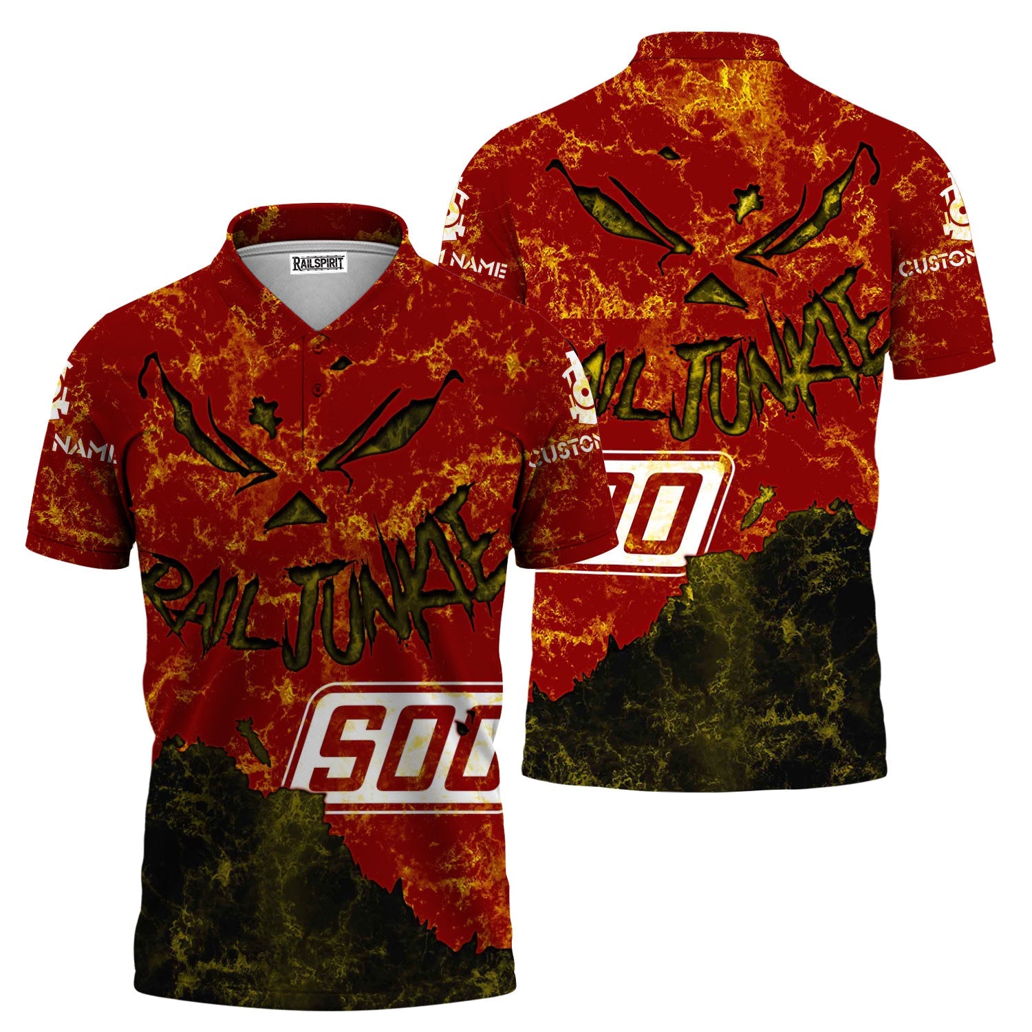 Railspirit Personalized Soo Line Railroad Polo Shirt Torn Graphic Style Train Shirt For Rail Junkie