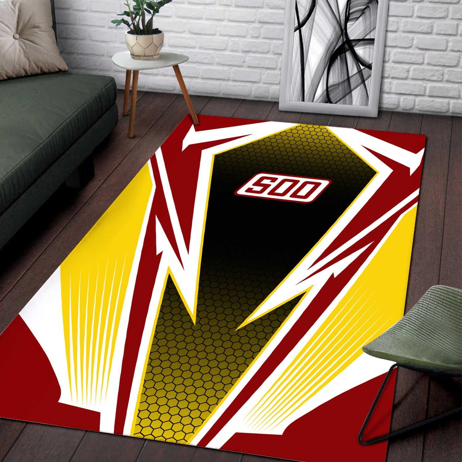 Railspirit Soo Line Railroad Area Rug Lightning Graphic Style Rug Gift Idea For Train Lover