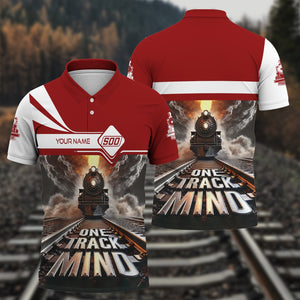 Railspirit Personalized Soo Line Railroad Polo Shirt One Track Mind Train Printed Shirt