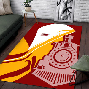Railspirit Soo Line Railroad Area Rug Flame-Inspired Style Rug Gift Idea For Train Lovers