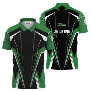 Railspirit Personalized Burlington Northern Railroad Polo Shirt Lightning-Edge Design Train Shirt For Railroad Lovers