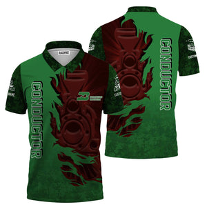 Railspirit Personalized Burlington Northern Railroad Polo Shirt Blazing Style with Custom Position Train Shirt