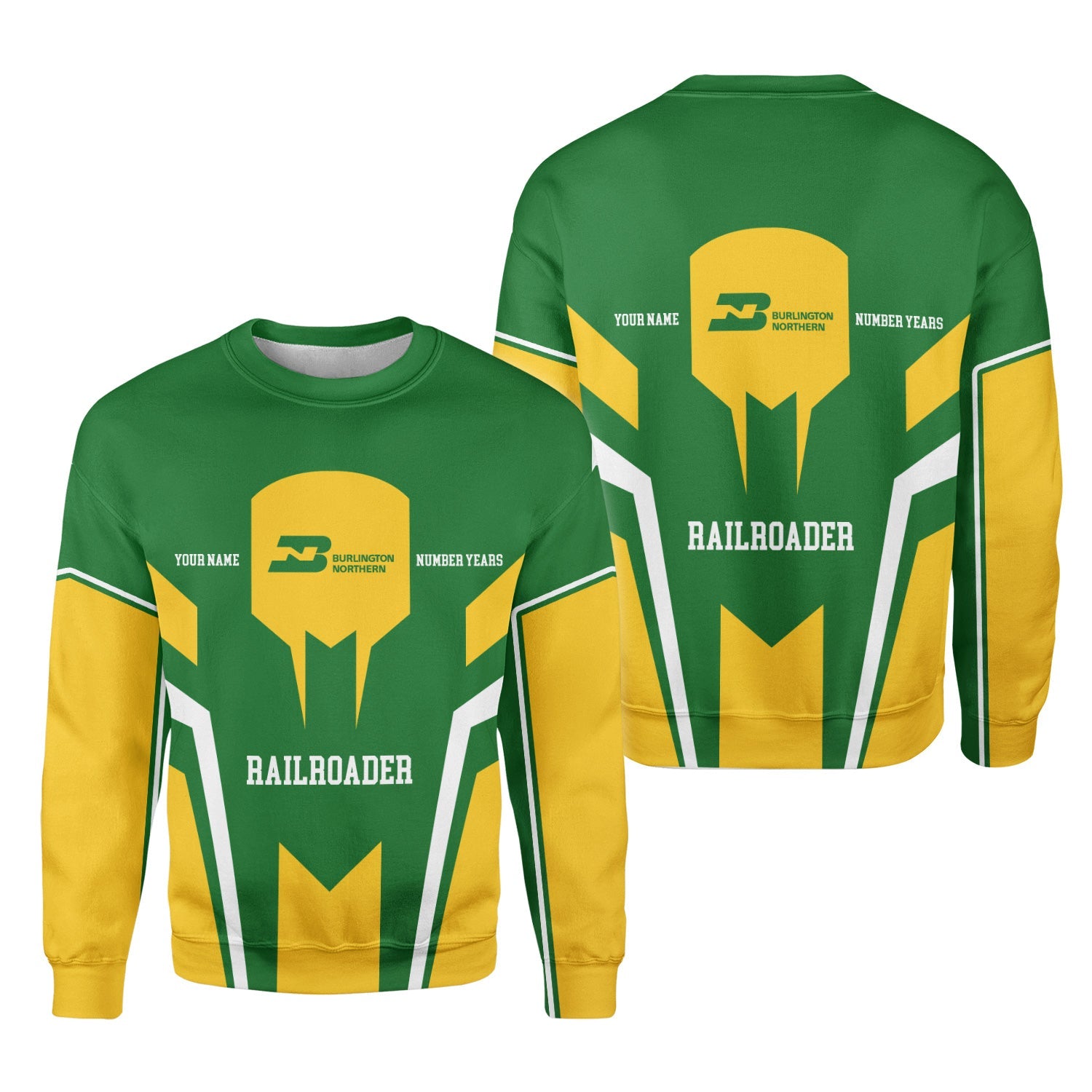 Railspirit Personalized Burlington Northern Railroad Sweatshirt Custom Year Railroader Shirt Gift Idea For Train Lover