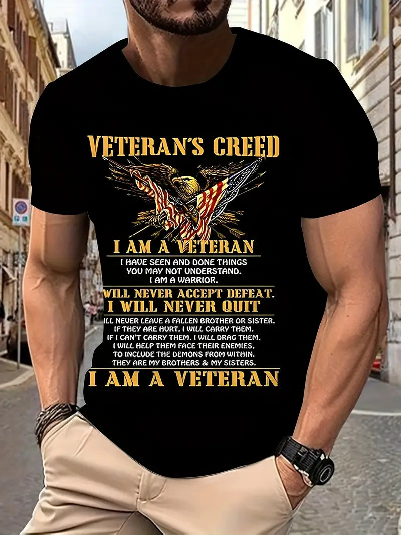 Veteran's Creed T Shirt I Am A Veteran US Eagle Shirt Gift For Veteran