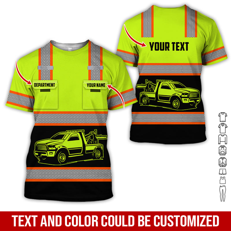Customized Name Truck Driver Uniform, Personalized Work Shirt, 3D Printed Pocket