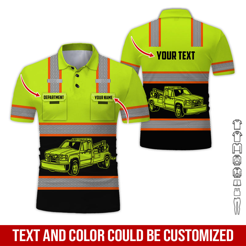 Custom Name Tow Truck Uniform Clothes, 3D Printed Pocket, Personalized T-shirt
