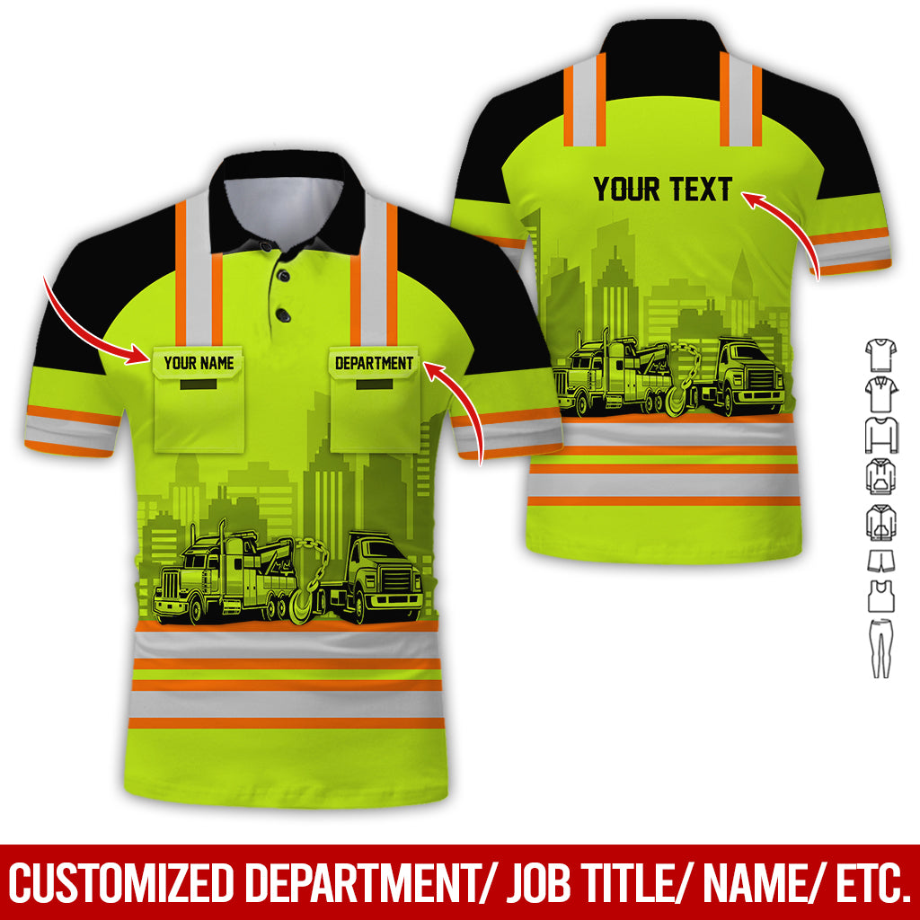 Custom Name Love Towing Truck Clothes, 3D Printed Pocket, Personalized Tow Truck Gear