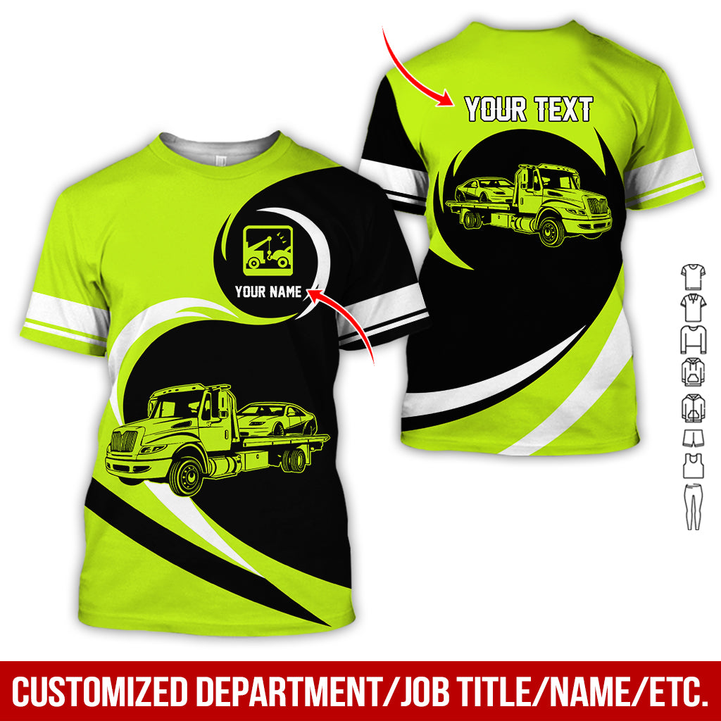 Customized Name Tow Truck Driver Uniform Printed Clothes, Personalized Gear