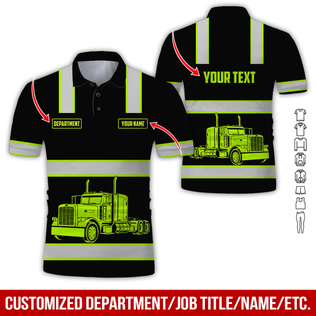 Custom Name Love Semi Truck Printed Clothes, Personalized Driver Apparel