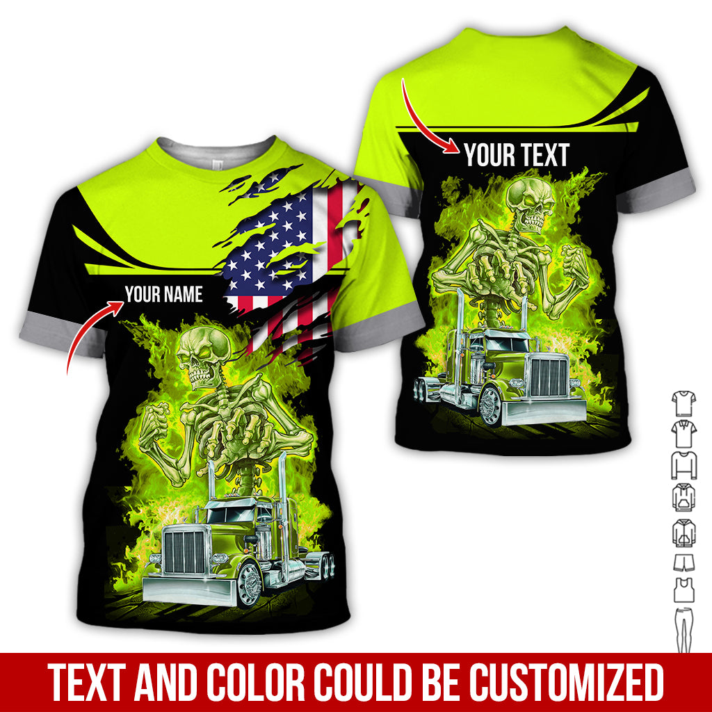 Custom Name Love Truck Clothes, Personalized Trucking Apparel