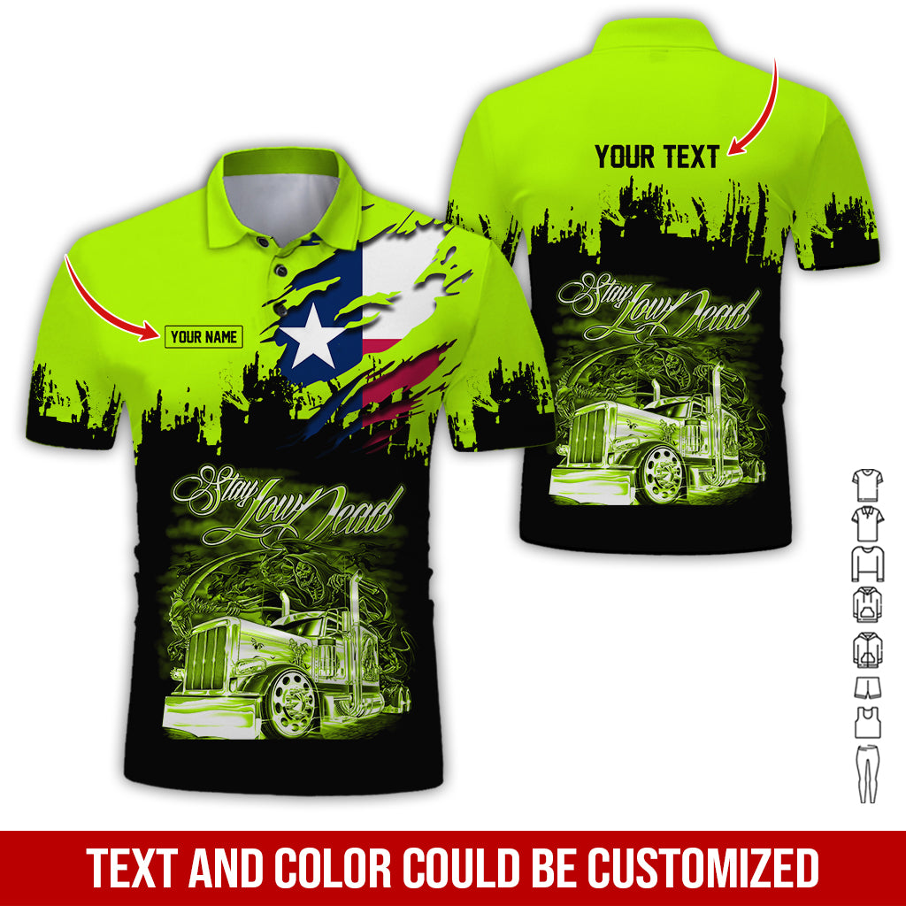 Custom Name and Text Semi Truck Uniform 3D Printed Clothes, Personalized Trucker T-shirt