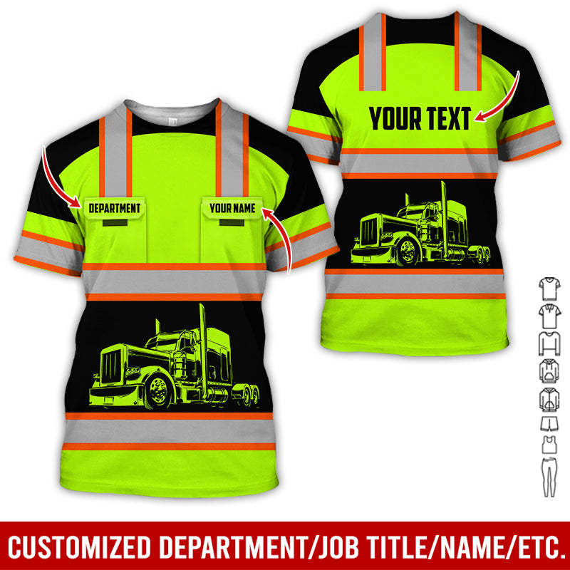 Customized Name and Flag Truck Driver Uniform Printed Clothes, Personalized Tow Driver Gear