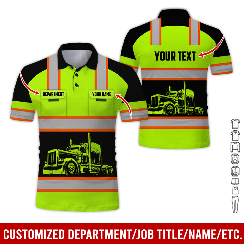 Customized Name and Flag Truck Driver Uniform Printed Clothes, Personalized Tow Driver Gear