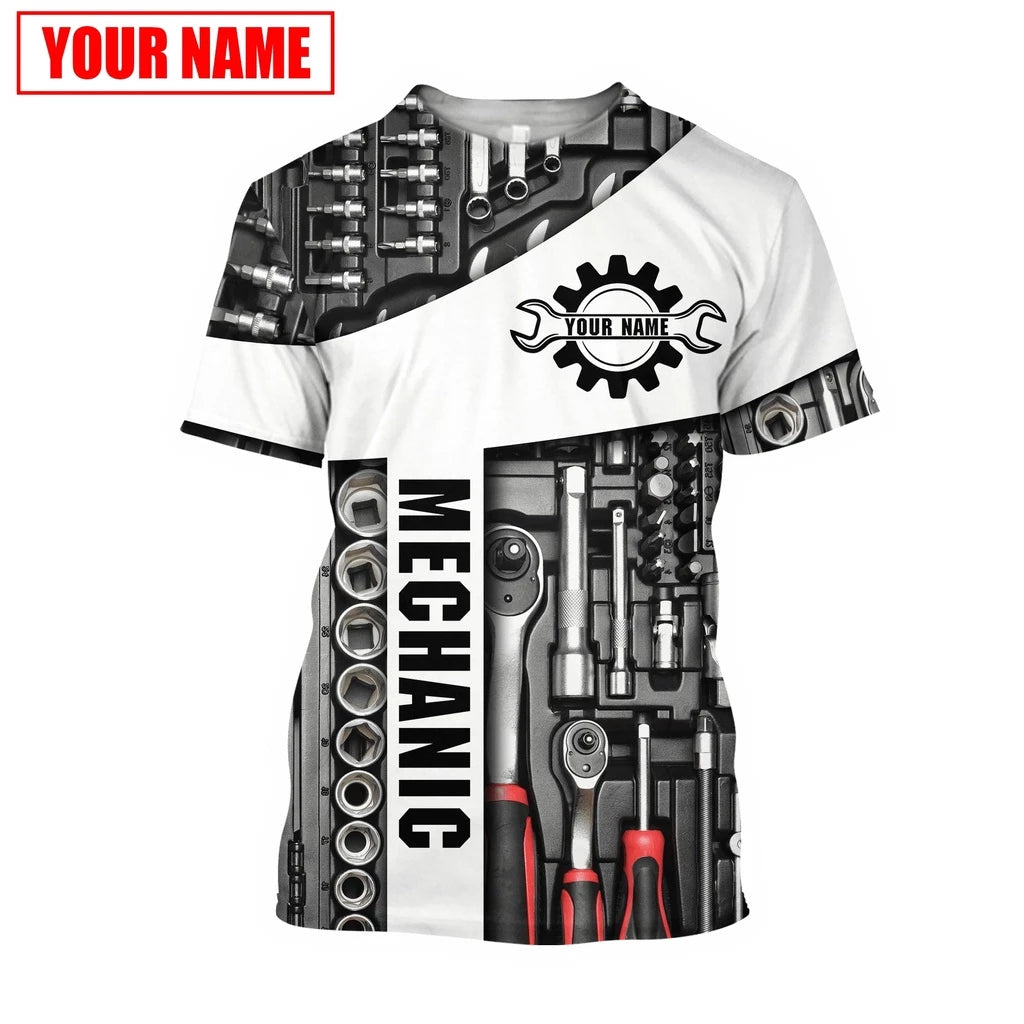 Personalized Mechanic Shirt for Men, Mechanic Tool T shirt Hoodie Sweatshirt 3D Shirts, Mechanics Equipment Apparel