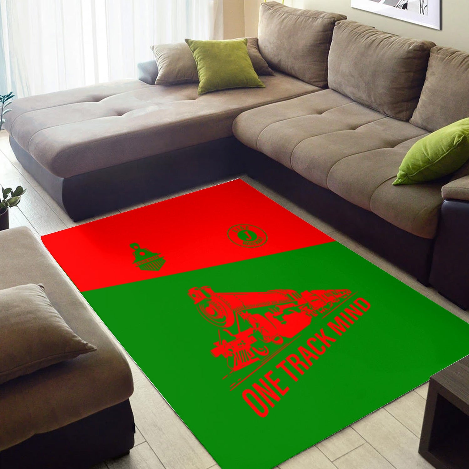 Railspirit Personalized Elgin Joliet And Eastern Railroad Area Rug One Track Mind Train Rug Gift Idea For Train Lover