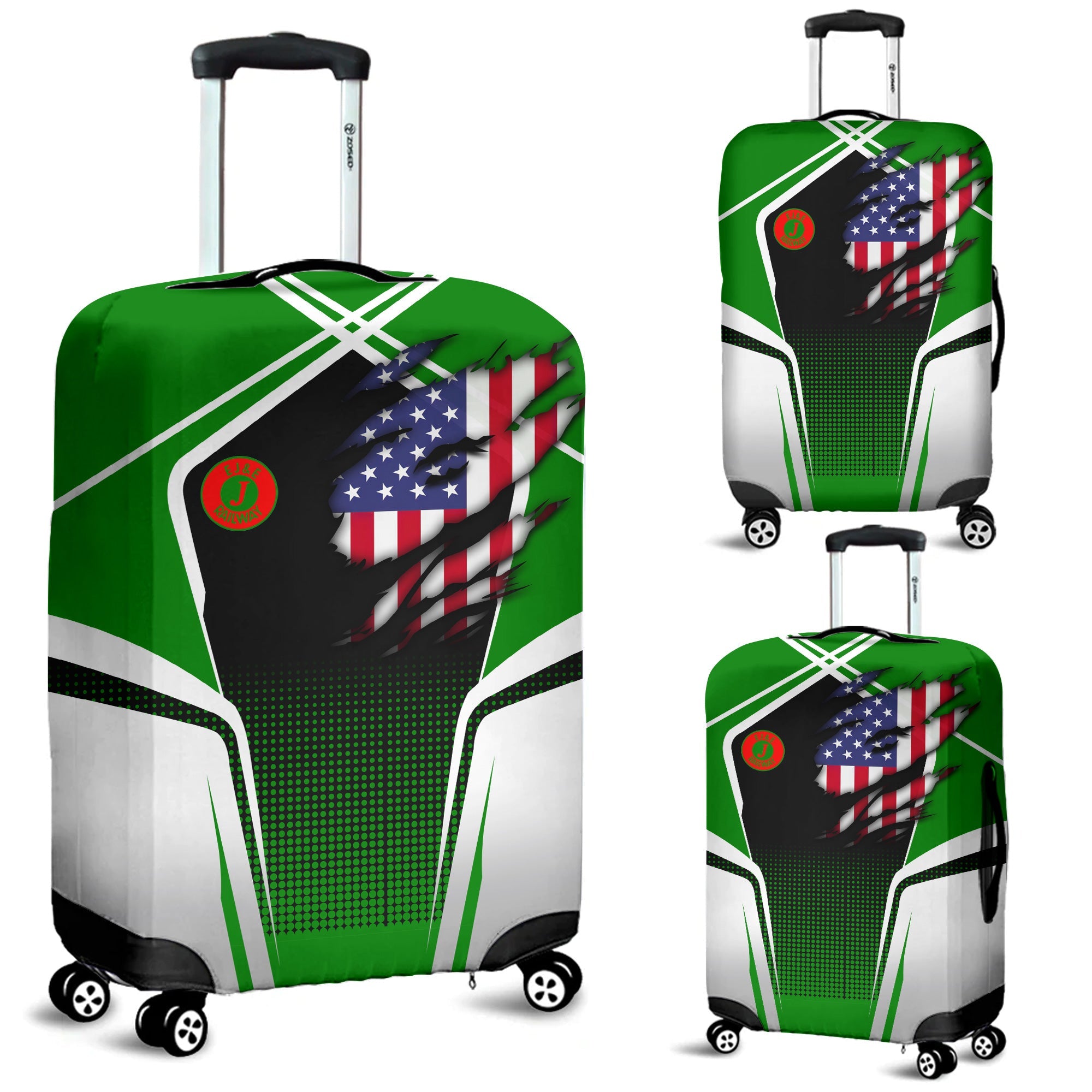 Railspirit Personalized Elgin Joliet And Eastern Railroad Luggage Cover American Eagle Vintage Train Luggage Protection