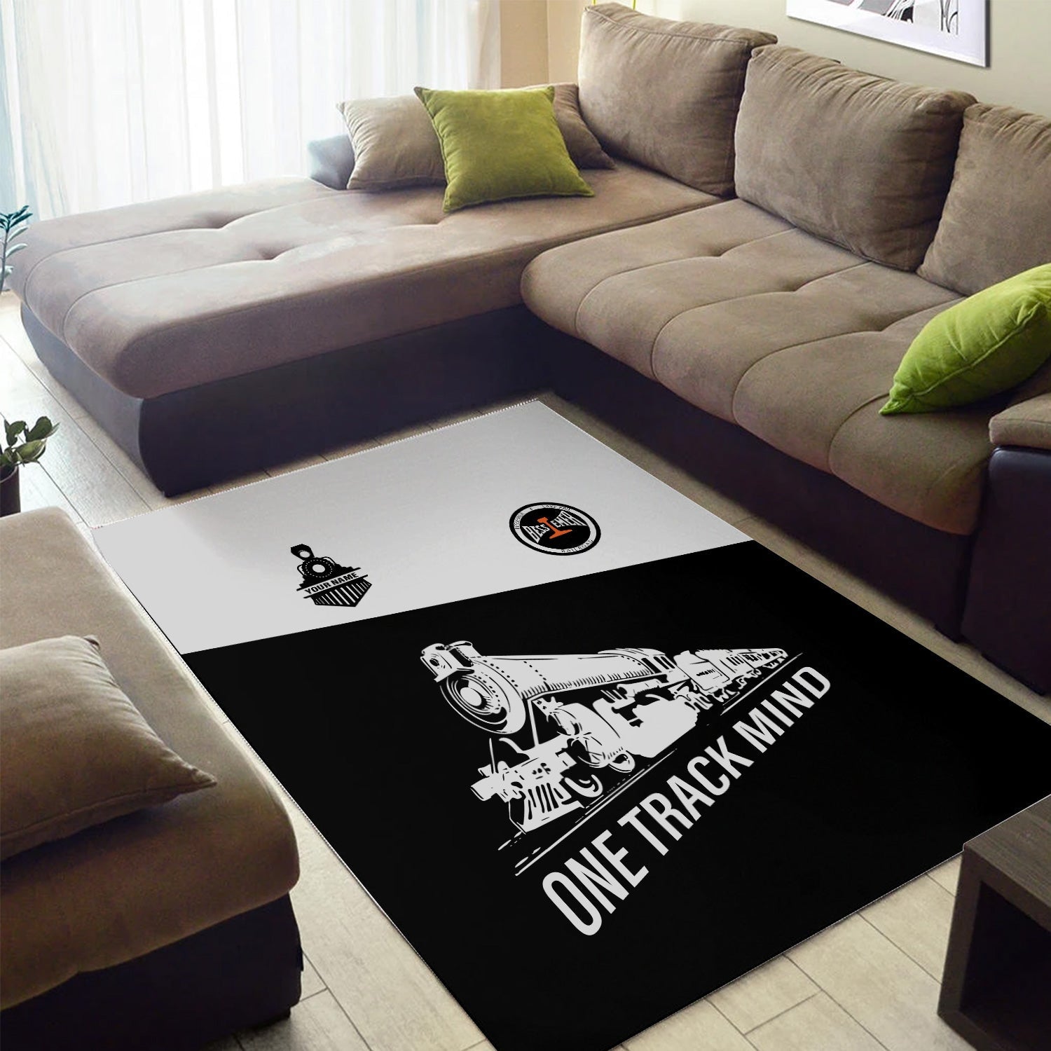 Railspirit Personalized Bessemer And Lake Erie Railroad Area Rug One Track Mind Train Rug Gift Idea For Train Lover
