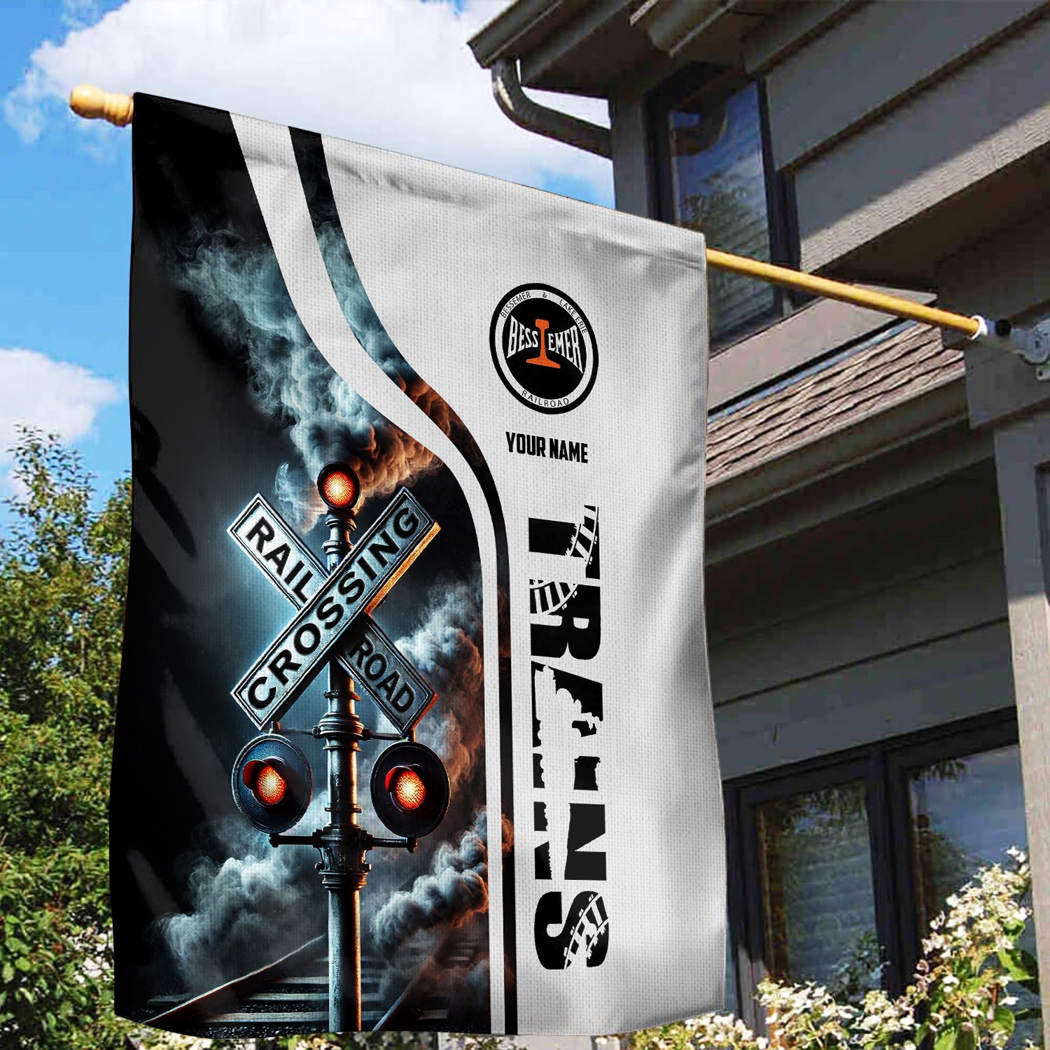 Railspirit Personalized Bessemer And Lake Erie Railroad Garden Flag Railroad Crossing Sign Flag All Over Print