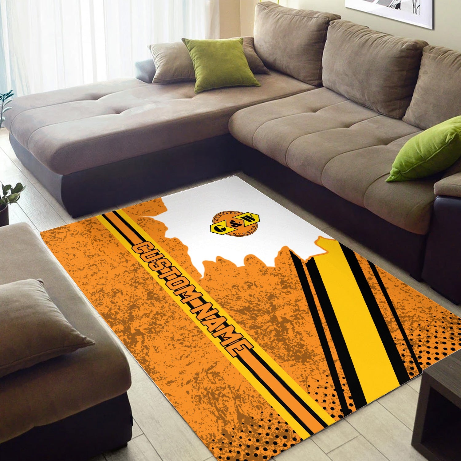 Railspirit Personalized Genesee & Wyoming Inc. Railroad Area Rug Vintage All Over Printed Rug