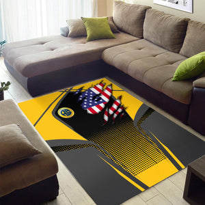 Railspirit Personalized Alaska Railroad Area Rug American Eagle Vintage Train Rug