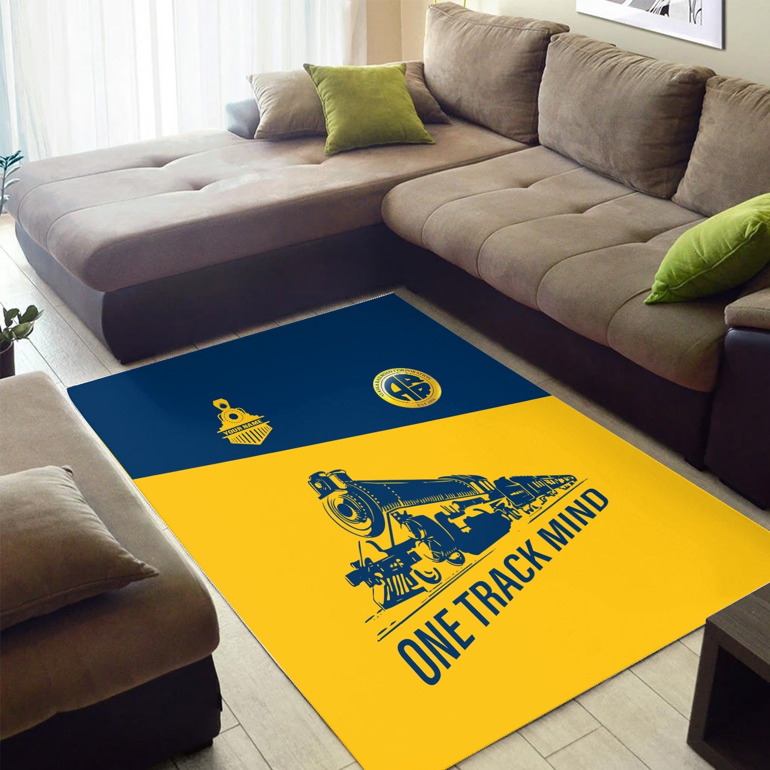 Railspirit Personalized Alaska Railroad Area Rug One Track Mind Train Rug Gift Idea For Train Lover