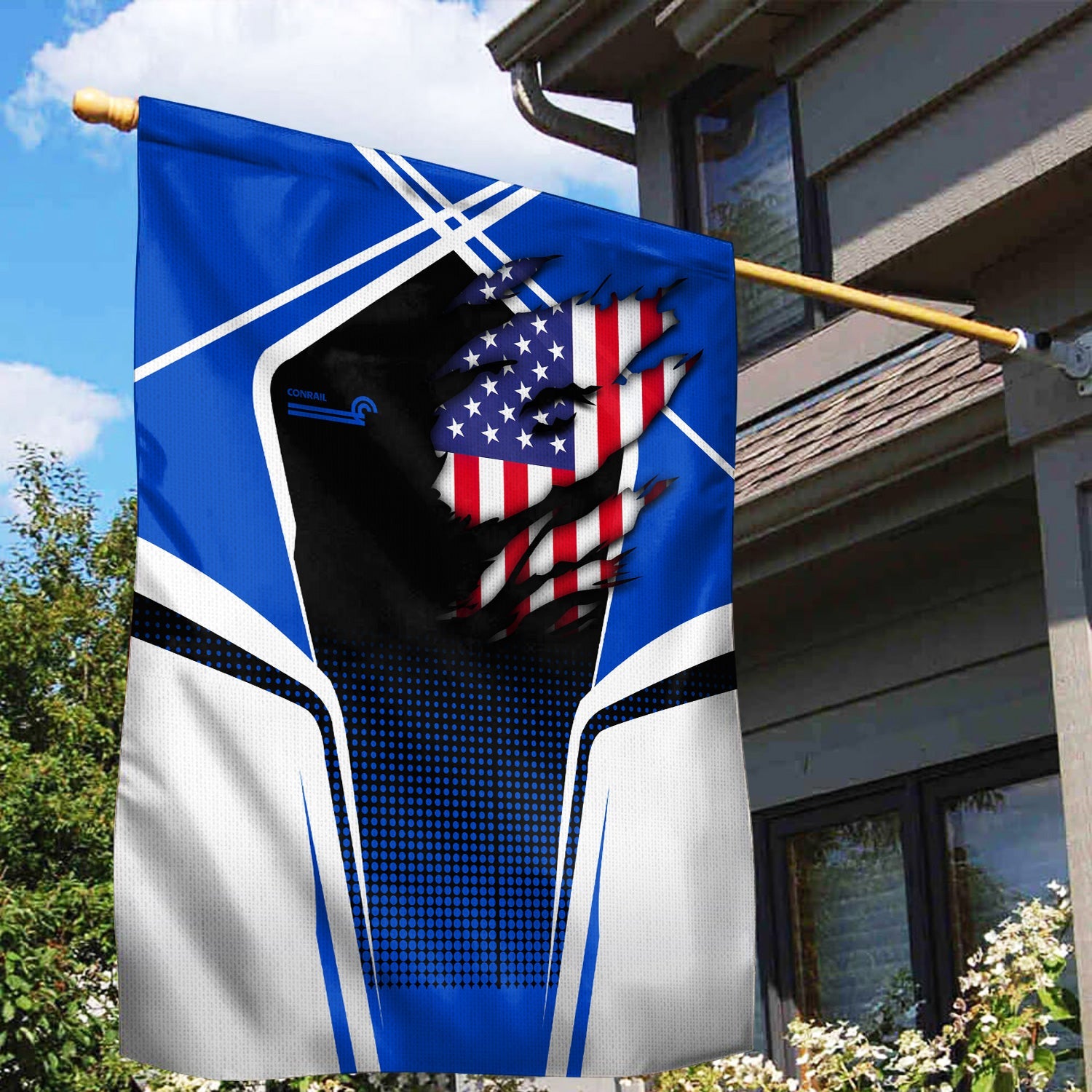 Railspirit Personalized Conrail Railroad Garden Flag American Vintage All Over Printed Flag