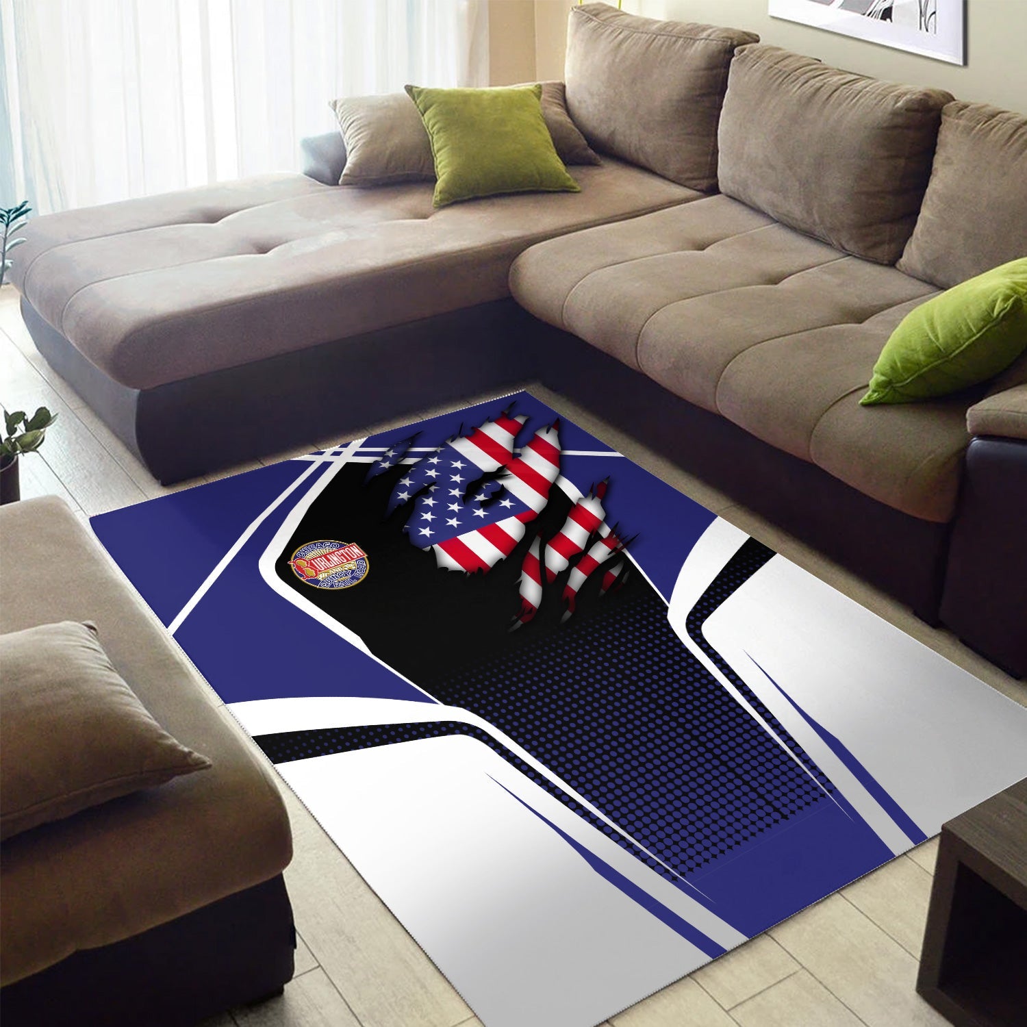 Railspirit Personalized Chicago, Burlington and Quincy Railroad Area Rug American Eagle Vintage Train Rug