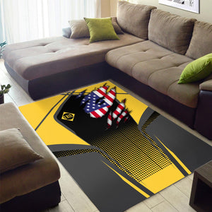 Railspirit Personalized Erie Railroad Area Rug American Eagle Vintage Train Rug