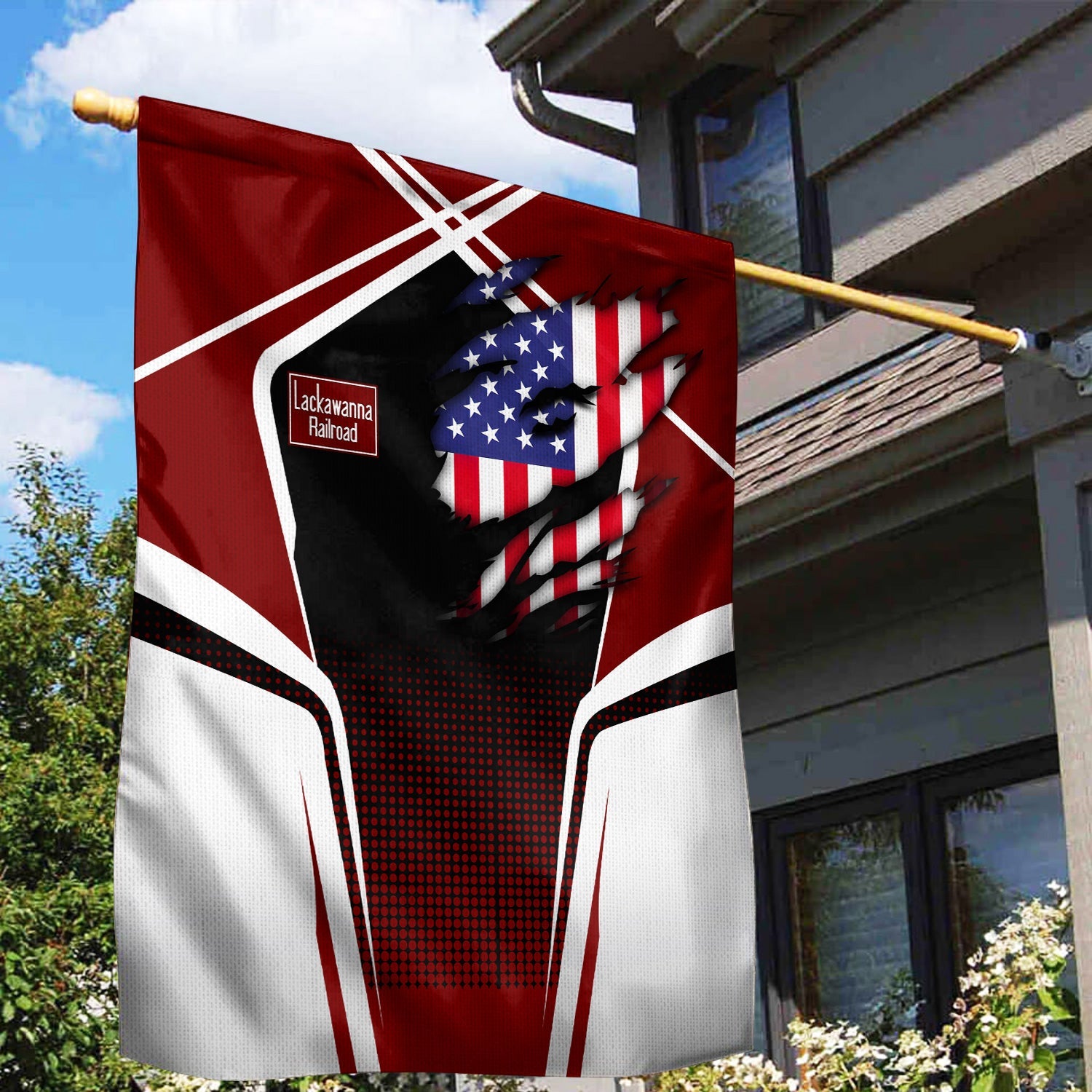 Railspirit Personalized Delaware, Lackawanna and Western Railroad Garden Flag American Vintage DL&W All Over Printed Flag