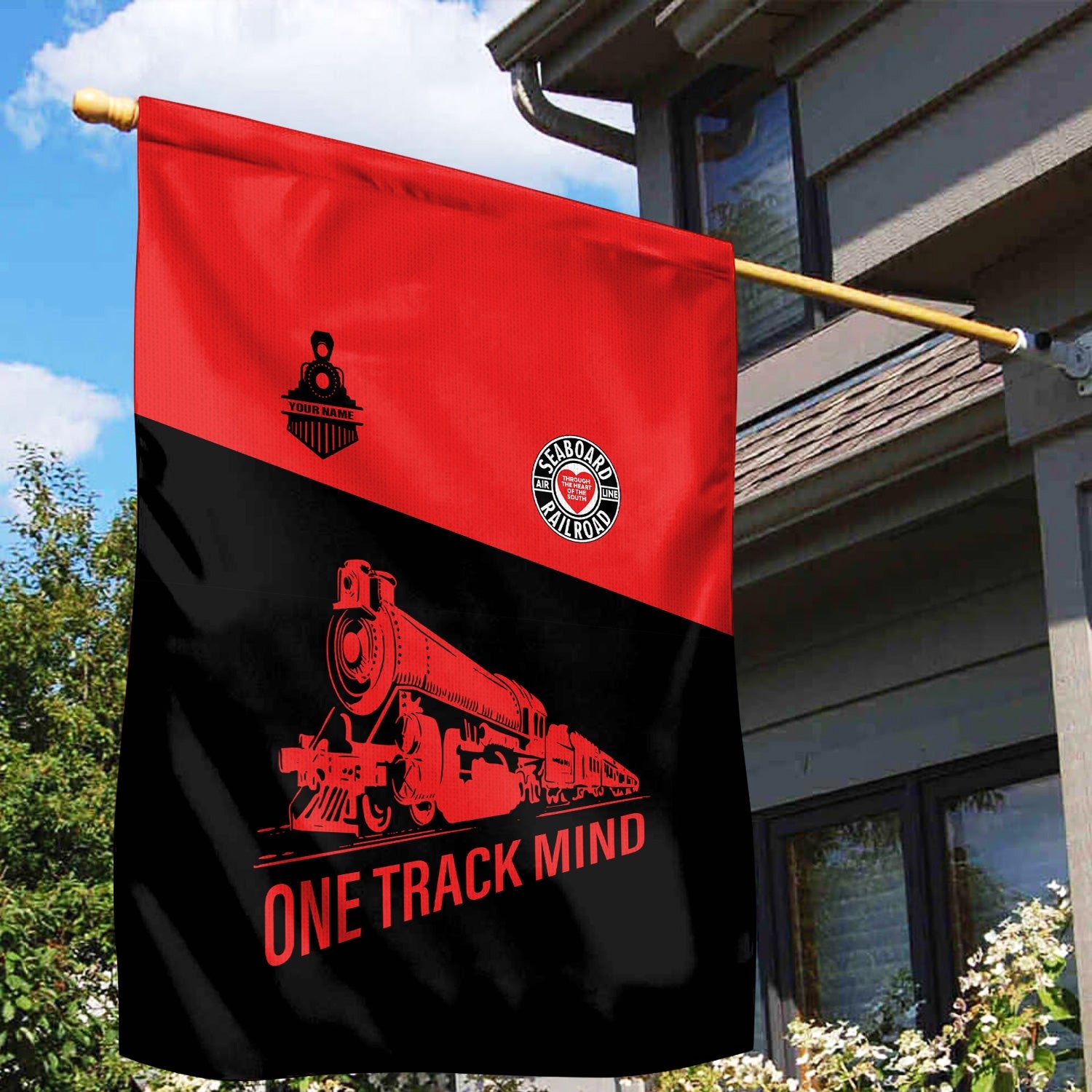 Railspirit Personalized Seaboard Air Line Railroad Garden Flag One Track Mind Flag Gift Idea For Train Lover