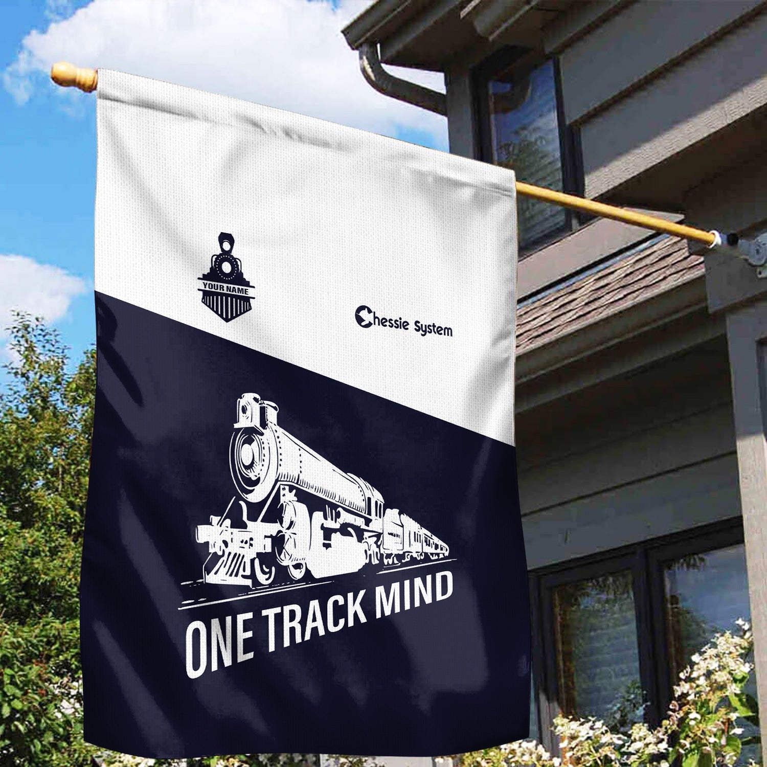 Railspirit Personalized Chessie System Railroad Garden Flag One Track Mind Flag Gift Idea For Train Lover