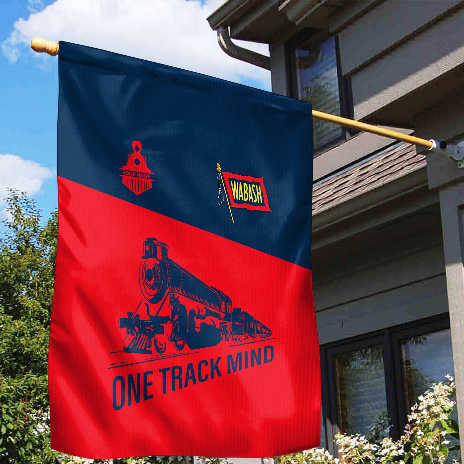 Railspirit Personalized Wabash Railroad Garden Flag One Track Mind Flag Gift Idea For Train Lover